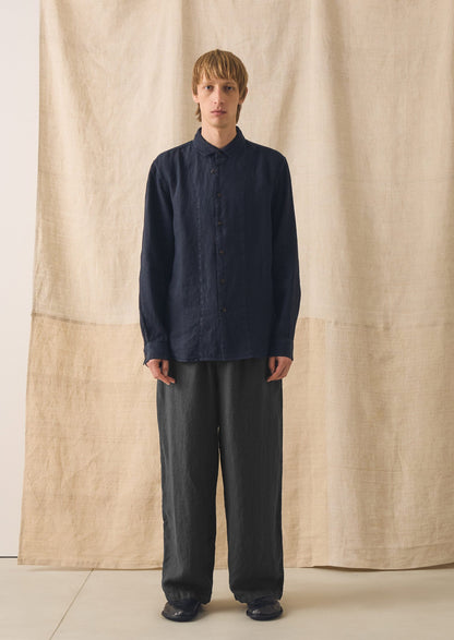 Loop Button Linen Shirt | Slate