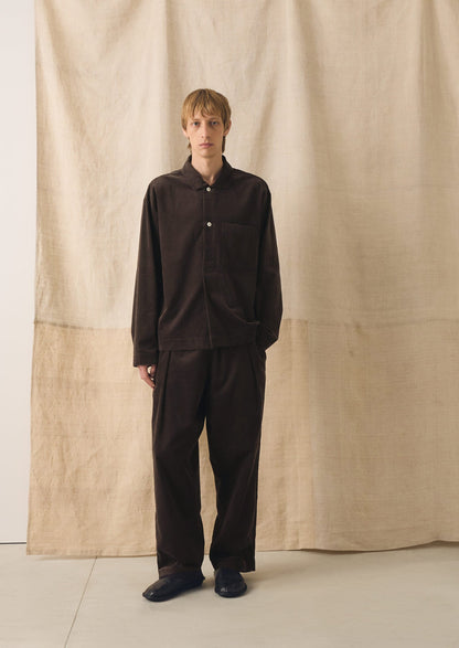 Organic Cord Smock Popover Shirt | Bitter Chocolate