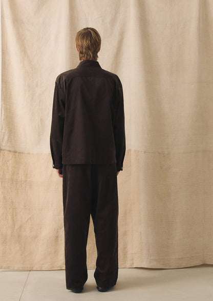 Organic Cord Smock Popover Shirt | Bitter Chocolate