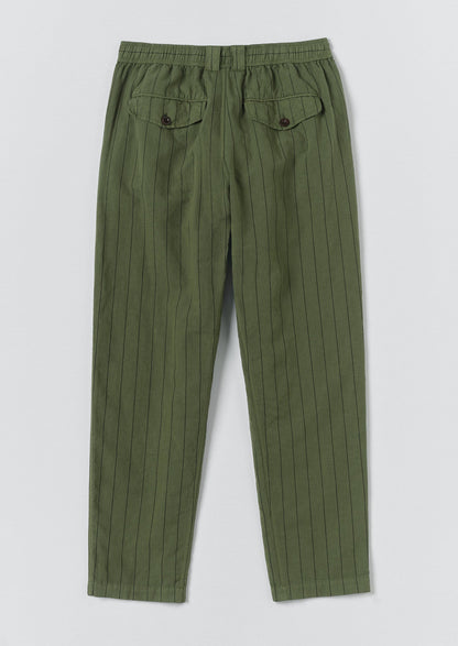 Overdyed Stripe Elasticated Cotton Linen Trousers | Basil