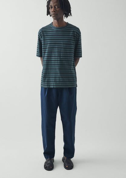Otto Pleated Cotton Twill Trousers | Smoke Blue
