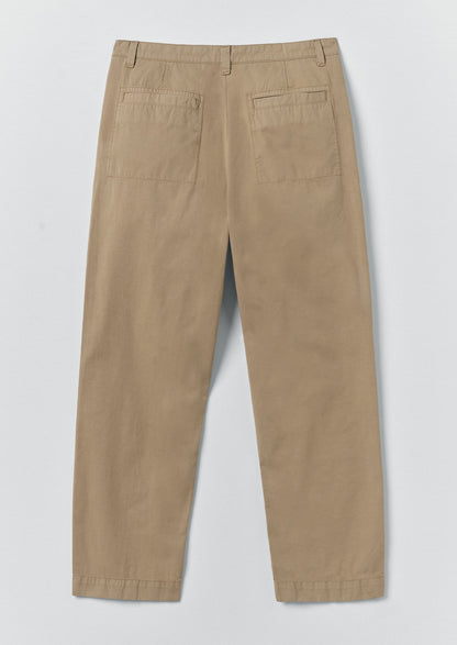 Otto Pleated Cotton Twill Trousers | Oyster