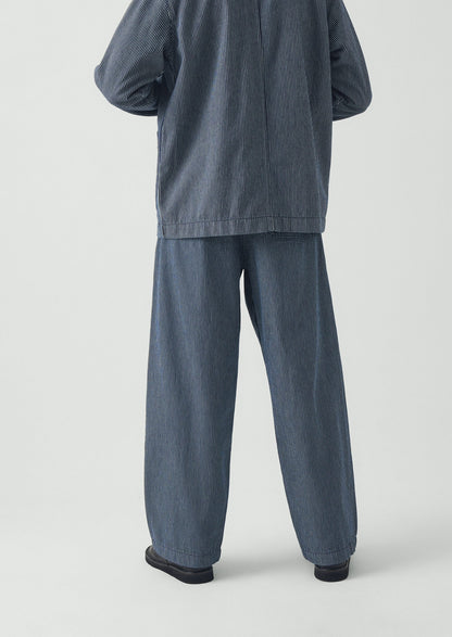 Jude Stripe Wide Leg Denim Trousers | Ecru/Indigo