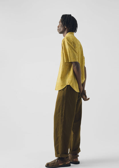 Natural Dye Stripe Cotton Shirt | Turmeric