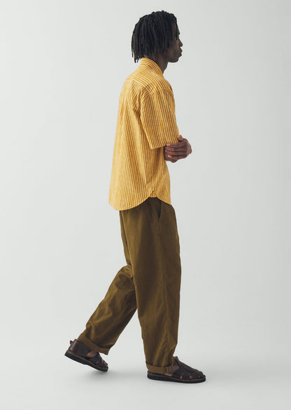 Natural Dye Stripe Cotton Shirt | Turmeric