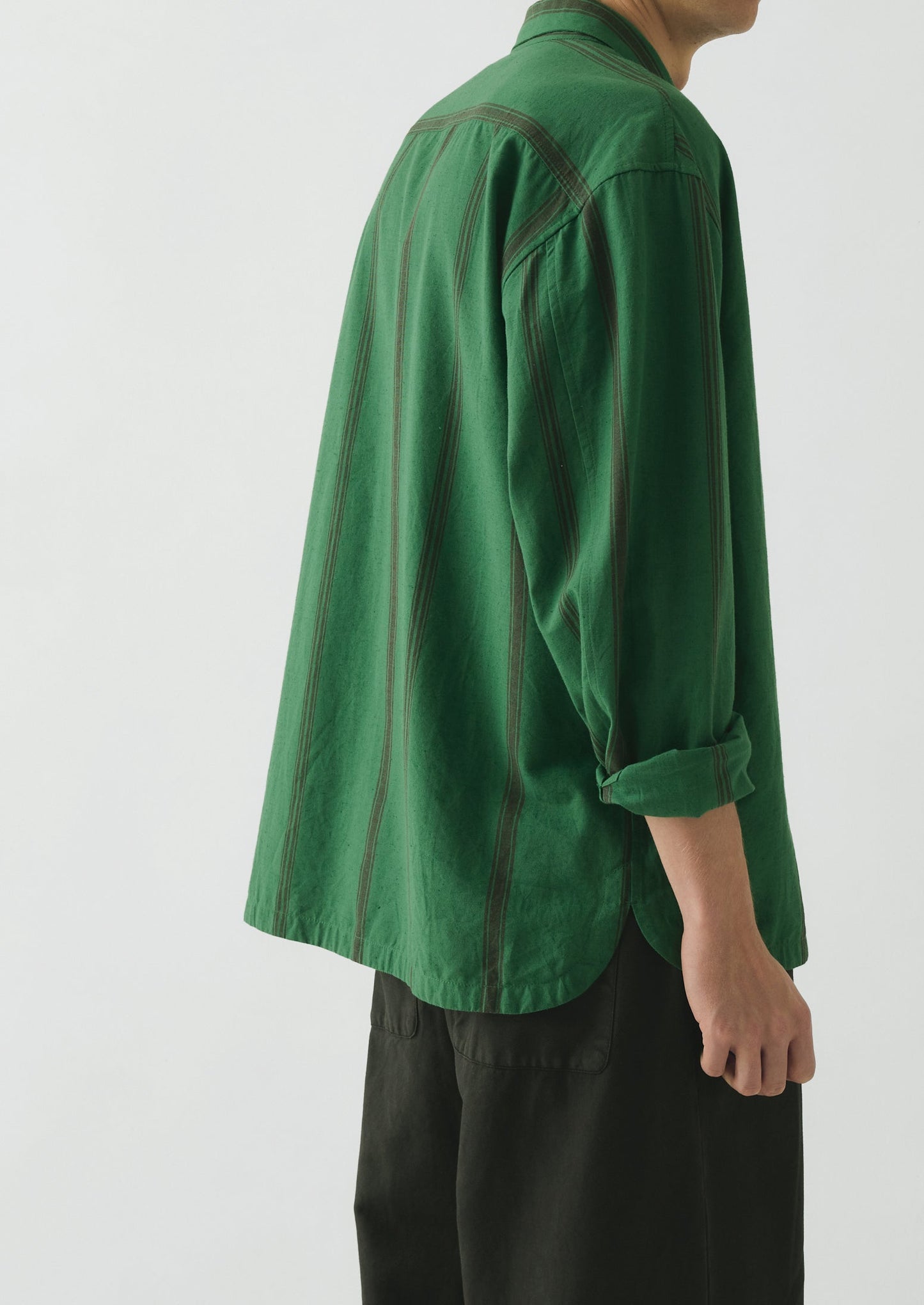 Tea Towel Stripe Cotton Linen Shirt | Sea Green