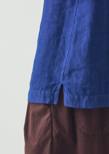 Linen Short Sleeve Shirt | Carmine Blue