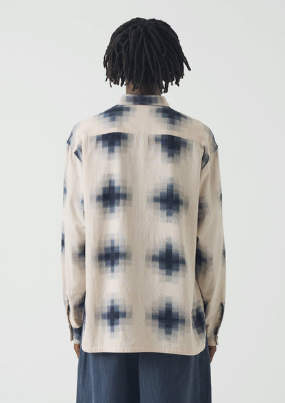 Mosaic Cotton Ikat Shirt | Slate/Putty