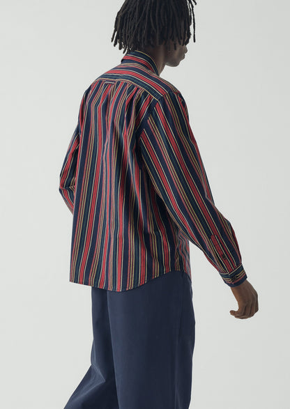 Pantry Stripe Cotton Shirt | Provencal Blue