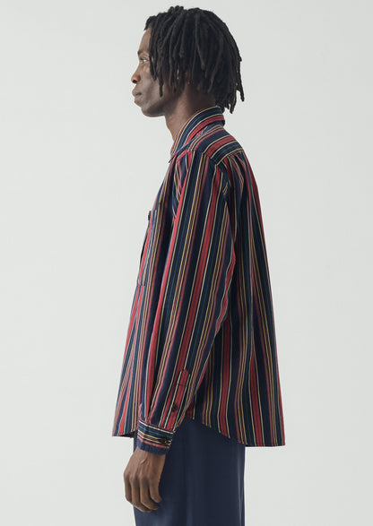Pantry Stripe Cotton Shirt | Provencal Blue