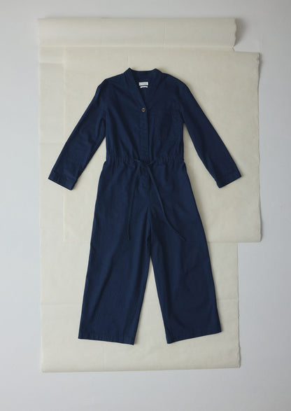 Indigo Cotton Twill Jumpsuit | Indigo