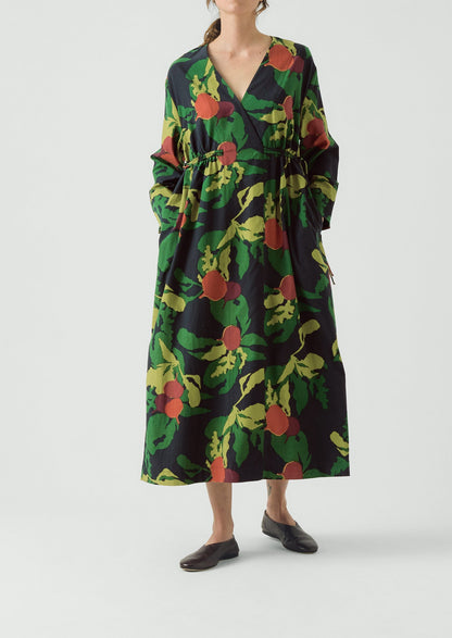 Produce Print Silk Cotton Dress | Slate