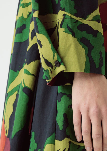 Produce Print Silk Cotton Dress | Slate