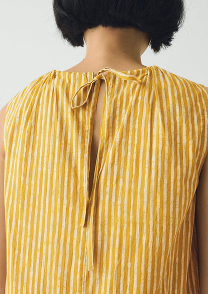 Martha Natural Dye Stripe Cotton Dress | Turmeric
