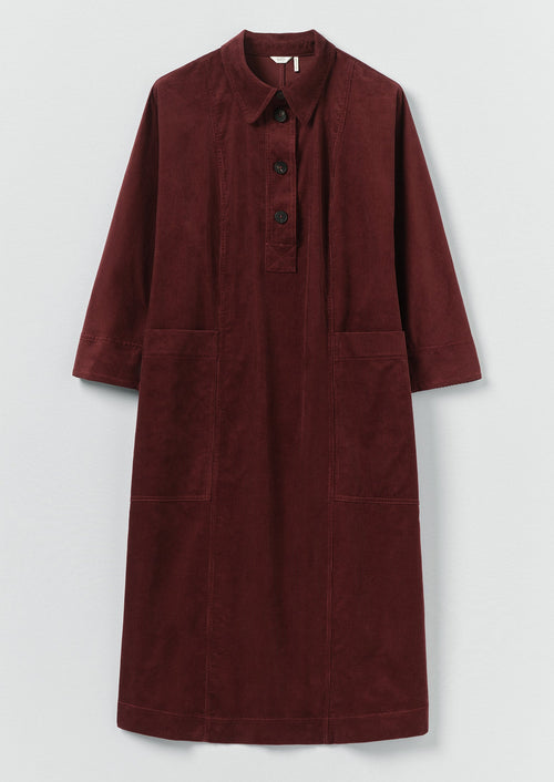 Organic Cord Tunic Dress | Beetroot
