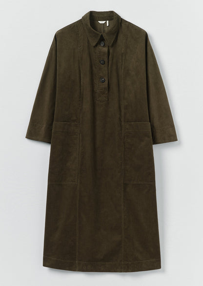 Organic Cord Tunic Dress | Tent Green