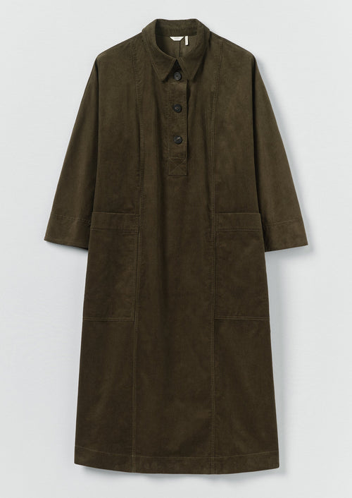 Organic Cord Tunic Dress | Tent Green