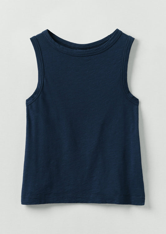 Sian Garment Dyed Organic Cotton Tank Top | Duffle Blue