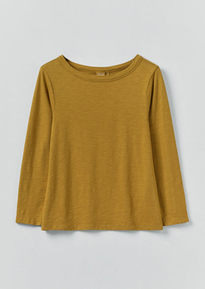 Lia Garment Dyed Boat Neck Tee | Honey