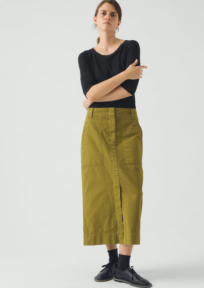 Wool Lyocell Scoop Neck Tee | Ink