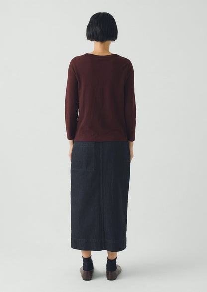 Lia Cotton Boat Neck Tee | Beetroot