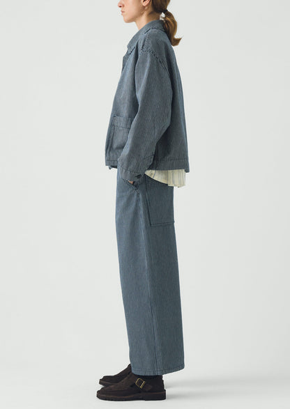 Hickory Stripe Denim Jacket | Ecru/Indigo