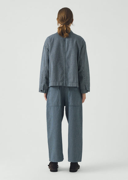 Hickory Stripe Denim Jacket | Ecru/Indigo