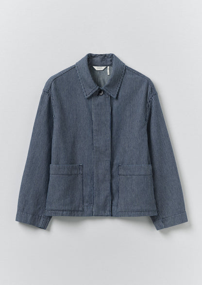 Hickory Stripe Denim Jacket | Ecru/Indigo