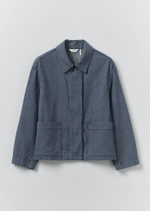 Hickory Stripe Denim Jacket | Ecru/Indigo