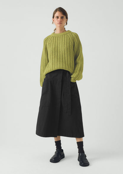 Racked Rib Wool Cotton Sweater | Apple