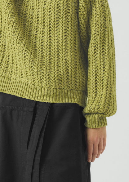 Racked Rib Wool Cotton Sweater | Apple