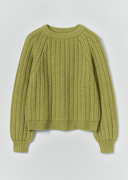 Racked Rib Wool Cotton Sweater | Apple