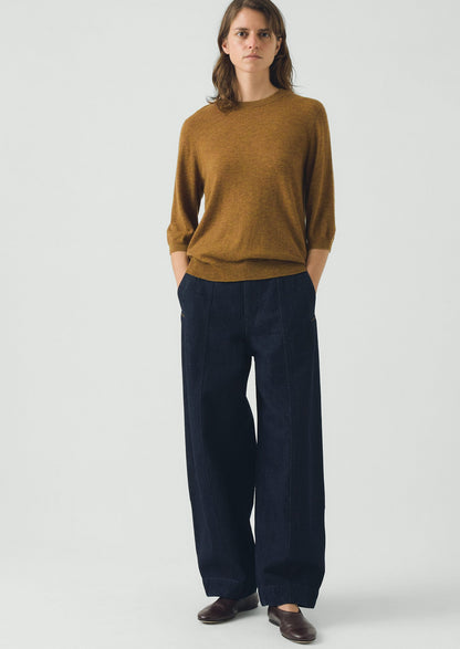Wool Cashmere Half Sleeve Sweater | Tumeric