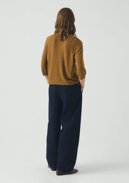 Wool Cashmere Half Sleeve Sweater | Tumeric