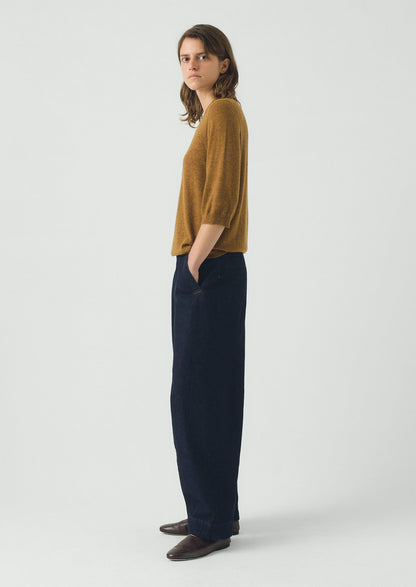 Wool Cashmere Half Sleeve Sweater | Tumeric