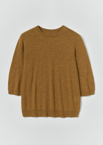 Wool Cashmere Half Sleeve Sweater | Tumeric