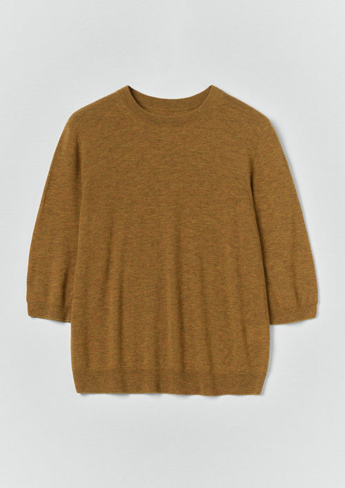 Wool Cashmere Half Sleeve Sweater | Tumeric