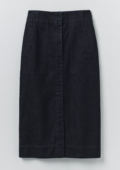 Straight Indigo Denim Skirt | Indigo