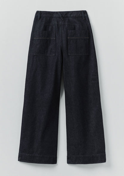 Wide Leg Denim Trousers | Indigo