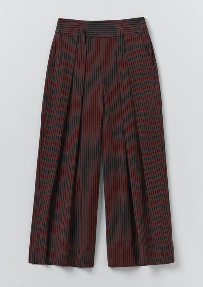 Stripe Fisherman Cotton Trousers | Black/Multi