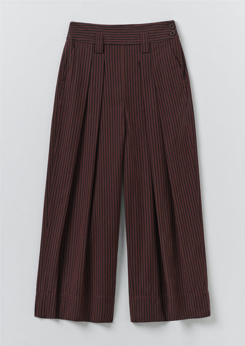 Stripe Fisherman Cotton Trousers | Black/Multi