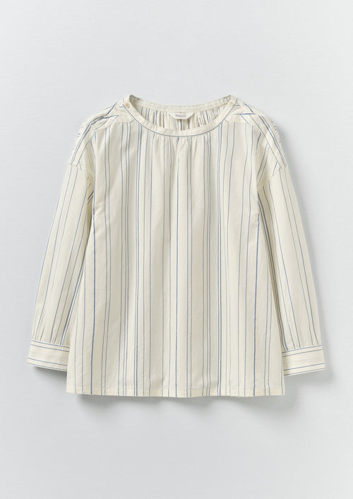 Irregular Stripe Gathered Smock Top | Cobalt