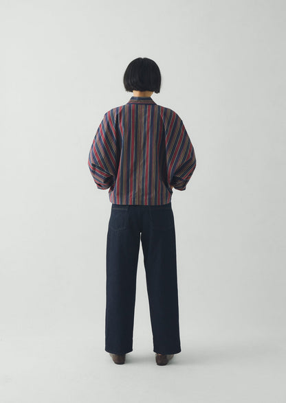 Pantry Stripe Cotton Wrap Shirt | Provencal Blue