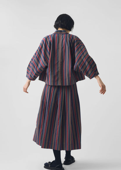 Pantry Stripe Cotton Wrap Shirt | Provencal Blue