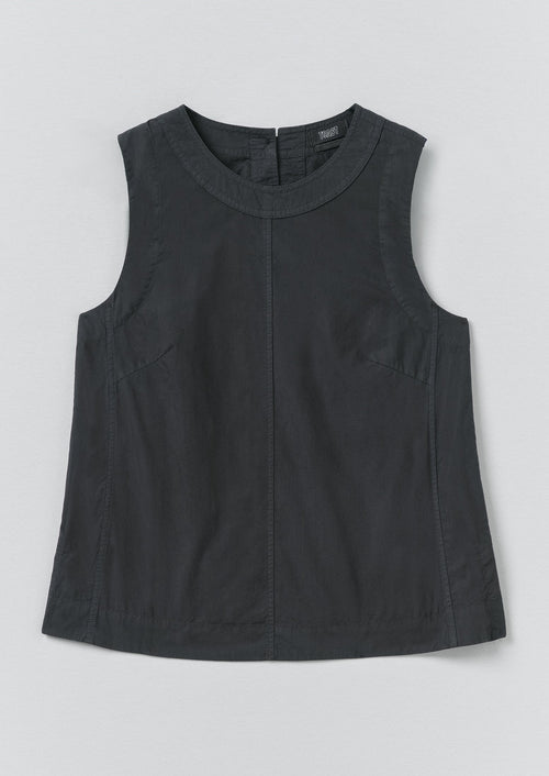 Panelled Garment Dyed Sleeveless Top | Slate