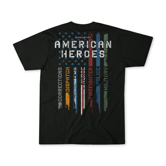 born united - american heroes tee back