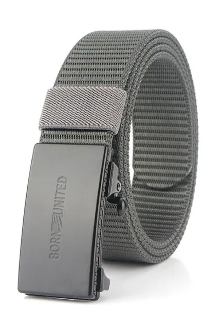 born united - bu logo belt gray