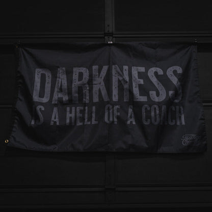 tango charlie - darkness is a hell of a coach black banner