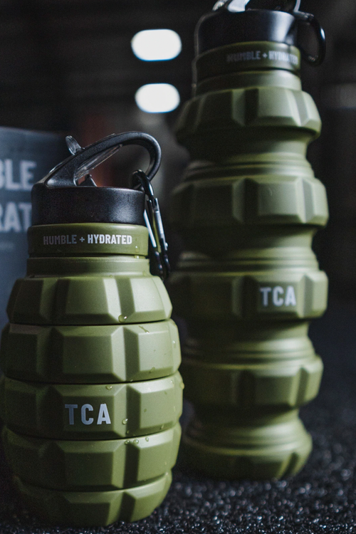 tango charlie - humble and hydrated water bottle army green