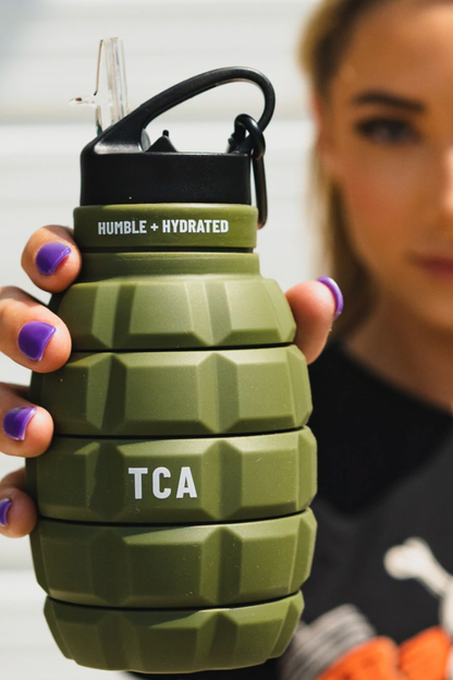 tango charlie - humble and hydrated water bottle military green